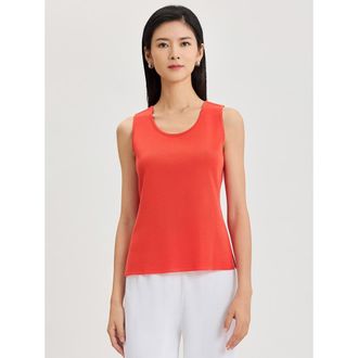 Misook Double Scoop Neck Mylana Knit Tank in Cherry Ember at Nordstrom, Size Xx-Large