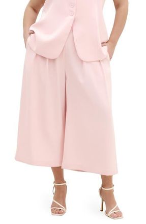 City Chic Abbie Crop Wide Leg Pants in Heavenly Pink at Nordstrom