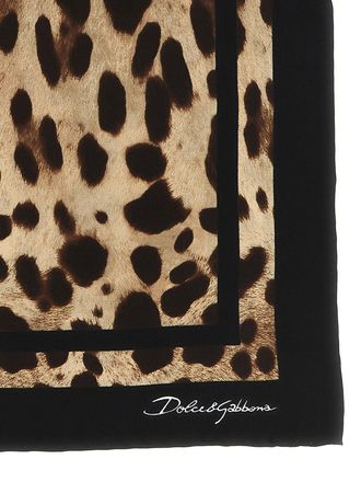 Dolce & Gabbana Leopard-Print Silk Scarf - Brown