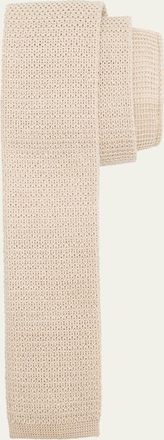 Ermenegildo Zegna Mens Solid Linen Knit Tie