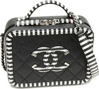 Chanel Pre-owned Leather chanel-bags - Dames - Vintage Handtas - Zwart - ONE Size - Leer - Vintage