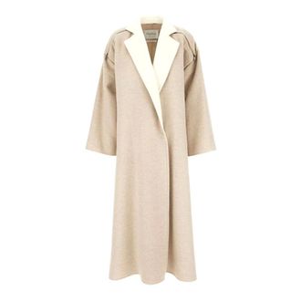Max Mara Double-Breasted Coats, female, Beige, Size: 3XS Cappotto