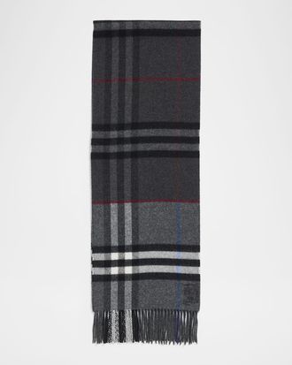 Burberry Men & apos;s Contrast Check Double-Faced Cashmere Scarf