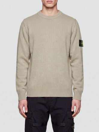 Stone Island Virgin Wool Crewneck Jumper with Compass Logo Patch
