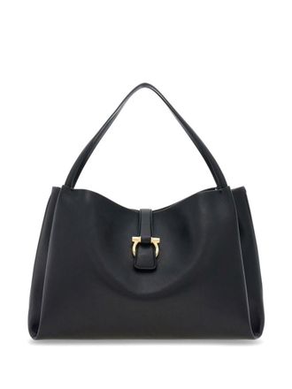 Ferragamo Black Gancini Tote Bag