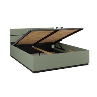 Petits Meubles Cama arc&oacute;n 160x200 incluido somier paneles laminados verde