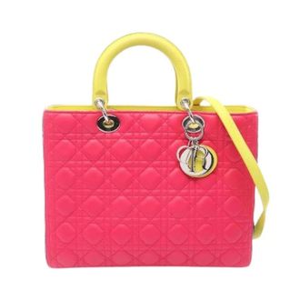 Dior Pre-owned Lady Dior Cannage Leren Handtas - Dames - Pre-owned - Roze - Maat: ONE Size Leer