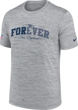Nike New England Patriots Rivalries Collection Sideline Velocity Nike Mens Dri-FIT NFL T-Shirt in Grey | 02ER07R8K-DDB