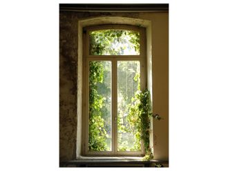 Schubiger M&ouml;bel Digitaldruck auf Acrylglas Fenster mit Laub 2