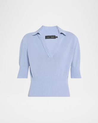 Proenza Schouler Reeve Polo Knit Top