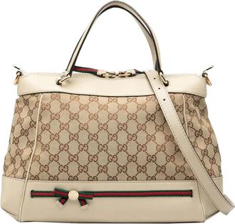 Gucci Pre-owned Handbags, female, Brown, Size: ONE SIZE Pre-owned Top Handle Bag