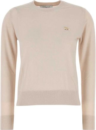 Maison Kitsun&eacute; Su&eacute;ter de Lana Arena - Knitwear - Mujer - Beige - XS