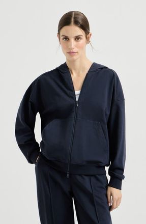 Brunello Cucinelli Lightweight French terry sweatshirt in Blue at Nordstrom, Size 3X-Large Eu