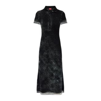 Diesel M-Lourens Jurk - Dames - Casual kleedjes - Zwart - S - Katoen - Kleedjes