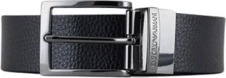 Emporio Armani Omkeerbare leren riem - Heren - Riemen - Zwart - ONE Size - Leer - Accessoires