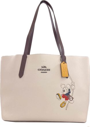 Coach White Leather Tote Bag (Pre-Owned)