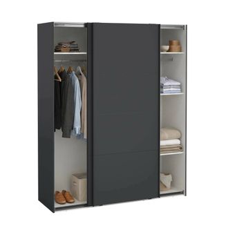Dmora Armario Multiusos 2 Puertas Margot, Muebles Multifuncionales, Zapatero, Armario Para Zapatos, 179x65 H220 Cm, Gris - Dmora