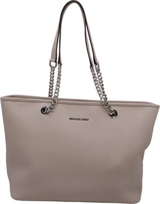 Michael Kors Jet Set Travel Tote Bag in Beige Leather