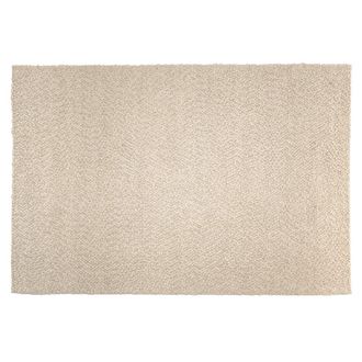 Macabane Alfombra rectangular de lana rizada beige de 200x290 cm