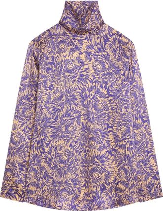 Dries Van Noten printed silk top - Purple