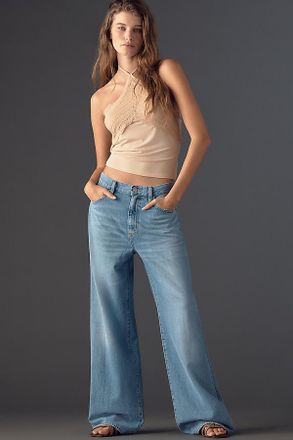 Frame Denim Off-Duty Stroll High-Rise Wide-Leg Jeans