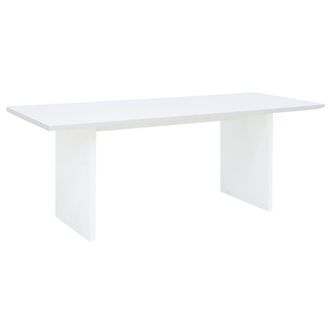 Deco Wood Mesa de comedor de madera maciza en tono blanco de 180x75cm