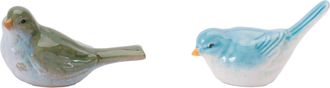 Melrose International Stoneware Bird Figurine (Set of 6) - Green, Blue