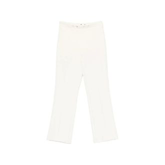 Elisabetta Franchi Cropped Logo-Plaque Trousers - female - Elisabetta Franchi - Cropped Trousers - White - XL - Trousers