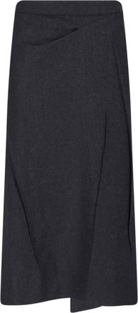 Victoria Beckham Asymmetrical Black Skirt with Subtle Texture