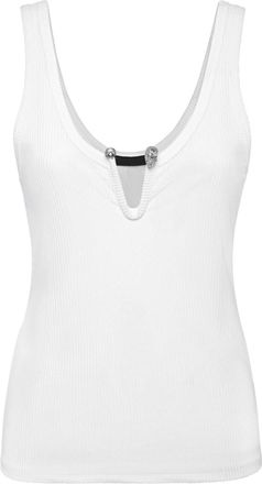 Philipp Plein hardware-embellished tank top - women - Polyamide/Elastane - M - White