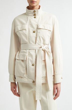 Moncler Maitake Belted Jacket in Neutral at Nordstrom, Size 2