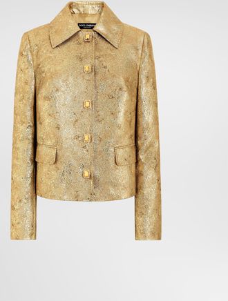 Dolce & Gabbana Lam&eacute; Jacquard Jacket - Woman Gold 36