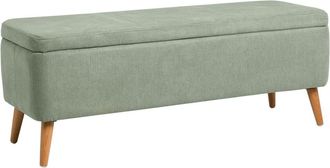 Koketto Home Banco tapizado menta con almacenamiento y patas de madera