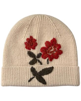 MARCUS ADLER Embroidered Flower Beanie