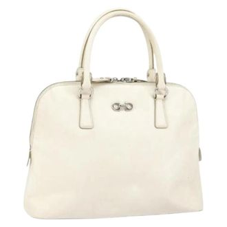 Ferragamo Pre-owned Handbags, female, White, Size: ONE SIZE Pre-owned Leather Handbag