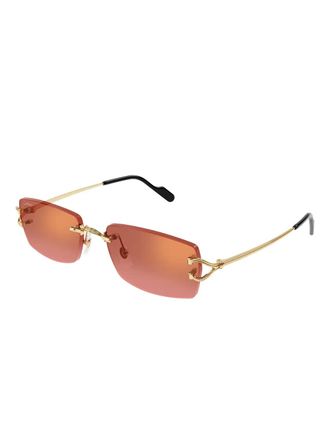 Cartier round-frame sunglasses - unisex - Metal/Acetate - 56 - Gold