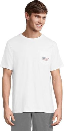 Vineyard Vines Short Sleeve Whale Pocket T-Shirt Mens T Shirt White Cap : LG, Cotton