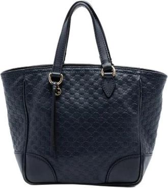 Gucci Pre-owned Bree Tote Bag - Dames - Vintage Shopper - Blauw - ONE Size - Leer - Vintage