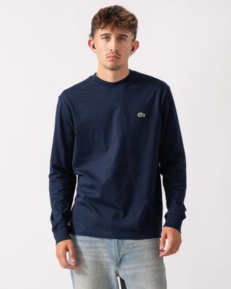 Lacoste Mens Long Sleeve T-Shirt in Dark Blue Cotton - Size X-Large