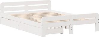 vidaXL Estructura De Cama Sin Colch&oacute;n Madera De Pino Blanca 140x190 Cm Vidaxl