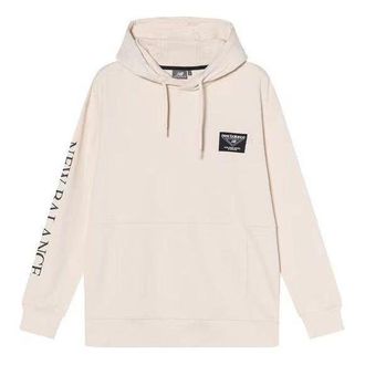 New Balance Casual Letters Print Hoodie Cream White NC943021-CRE
