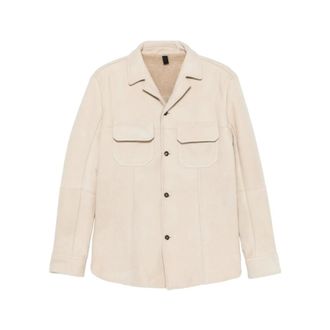 Tagliatore Casual Shirts, male, Beige, Size: M Leather Shirt