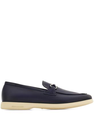 Ferragamo Gancini-plaque leather loafers - Blue