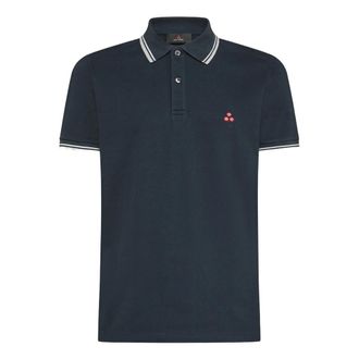 Peuterey Polo Shirts, male, Blue, Size: 2XL Blue Polo Shirt with Embroidered Logo