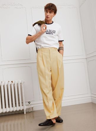Marni Mens Yellow wide-cuffed pant