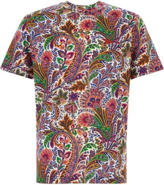 Etro Bedrukt Katoenen T-shirt - Heren - T-shirts - Veelkleurig - 3XL - Katoen - Tops