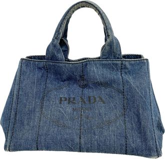 Prada Blue Denim Tote Bag (Pre-Owned)