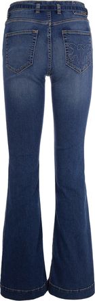 Pinko Womens Jeans Flora Flared Medium Dark Wash