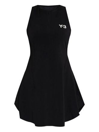 Yohji Yamamoto logo-detail tennis dress - women - Elastane/Polyester - M - Black