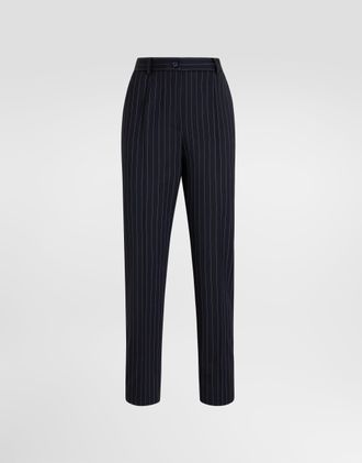 Dolce & Gabbana Pinstripe Wool Trousers - Woman Pants And Shorts Multi-colored 36